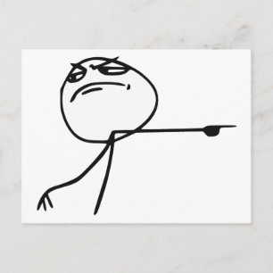 GTFO haalt Guy Rage Face Comee Meme uit Briefkaart