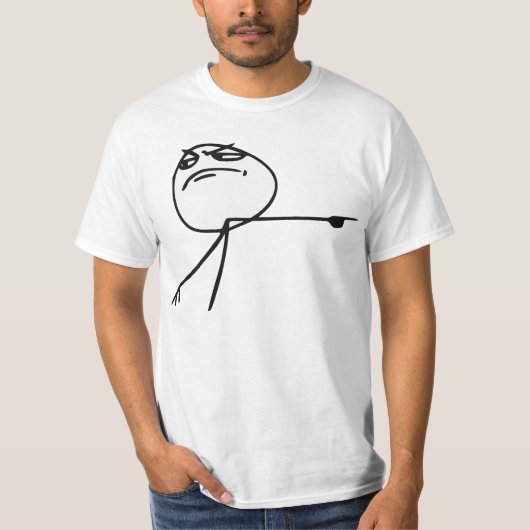 GTFO haalt Guy Rage Face Comee Meme uit T-shirt (Voorkant)
