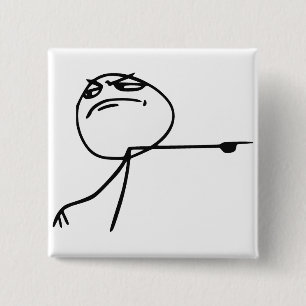 GTFO komt uit Guy Rage Face Comee Meme Vierkante Button 5,1 Cm