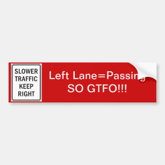 GTFO Passende Lane Bumpersticker