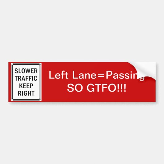 GTFO Passende Lane Bumpersticker (Voorkant)