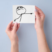 GTFO Wegwezen Guy Rage Face Comic Meme Flyer (Hand)