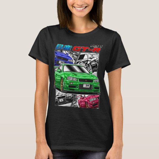 Gtr T-ShirtJDM Legend Nissan Skyline GTR34 T-shirt (Voorkant)