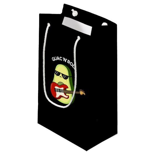 Guac En Roll Grappige Avocado Pun Donker BG Klein Cadeauzakje (Voorkant Gekanteld)