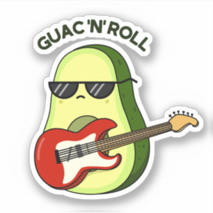 Guac en Roll Grappige avocado woordspeling Sticker