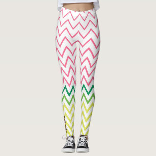 Guac & Glow : Leggings à chevron multicolore
