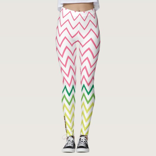 Guac & Glow : Leggings à chevron multicolore (Devant)