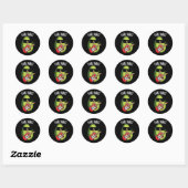 Guac-tarist Funny Avocado Pun Dark BG Ronde Sticker (Vel)