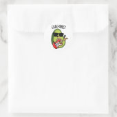 Guac-tarist Funny Avocado Pun Ronde Sticker (Tas)