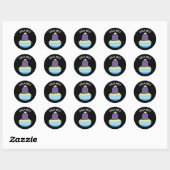 Guacamole Funny Mole in Guacamole dip donker BG Ronde Sticker (Vel)