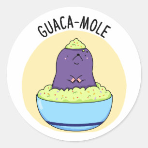 Guacamole Grappige Mol In Guacamole Dip Pun Ronde Sticker