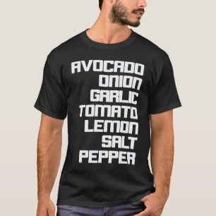 Guacamole-ingrediënten I Eten vegetarisch veganis T-shirt