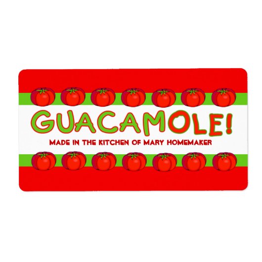 GUACAMOLE Labels voor het aanpassen (Voorkant)