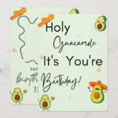 Guacamole saint c'est ton anniversaire ! carte  (Devant / Derrière)