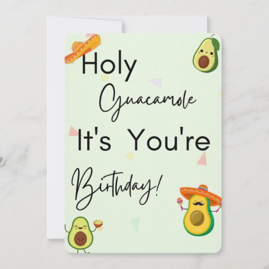Guacamole saint c'est ton anniversaire ! carte  (Devant)