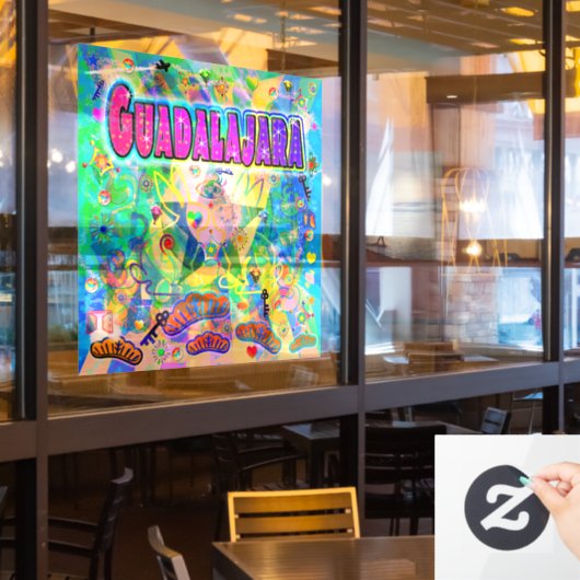 Guadalajara Epoch Uur Venster Cling Raamsticker (Restaurant Raam)
