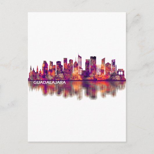 Guadalajara Mexico Skyline Feestdagenkaart (Voorkant)