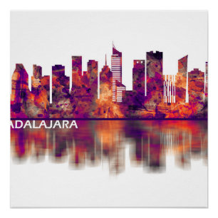 Guadalajara Mexico Skyline Perfect Poster