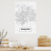 Guadalajara, Mexico (zwart op wit) Poster (Keuken)