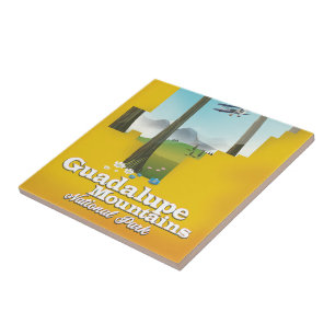 Guadalupe bergt nationaal park, Texas-kaart. Tegeltje