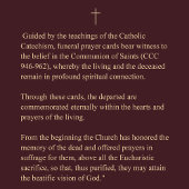 Guadalupe Catholique Funéraire de la Fleurs Carte