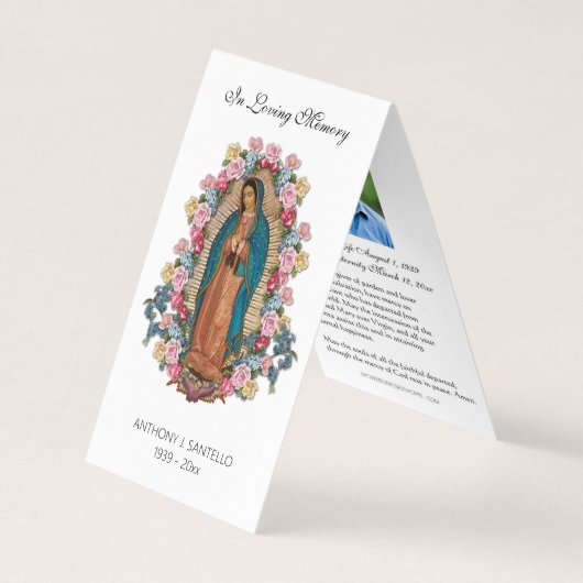 Guadalupe catholique prière Carte Sainte (Devant)