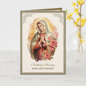 Guadalupe Floral carte de célébration religieuse (Fleur jaune)