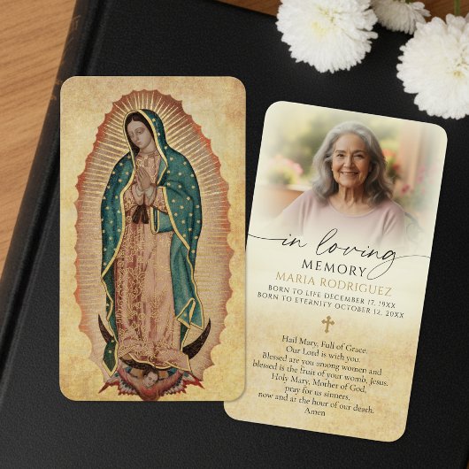 Guadalupe Funeral Catholic Photo Prayer Card