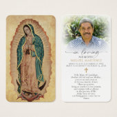 Guadalupe Funeral Catholic Prayer Card Visitekaartje (Voorkant /achterkant)