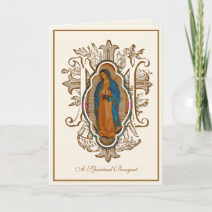 Guadalupe Maagd Maria Katholieke Bouquet Bedankkaart