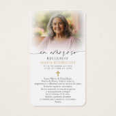 Guadalupe Memorial Photo Spanish Prayer Cards (Dos)