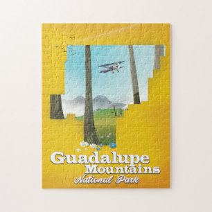 Guadalupe mountains nationaal park, Texas kaart. Legpuzzel