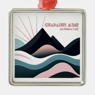 Guadalupe Mountains National Park Gekleurde Heuvel Metalen Ornament