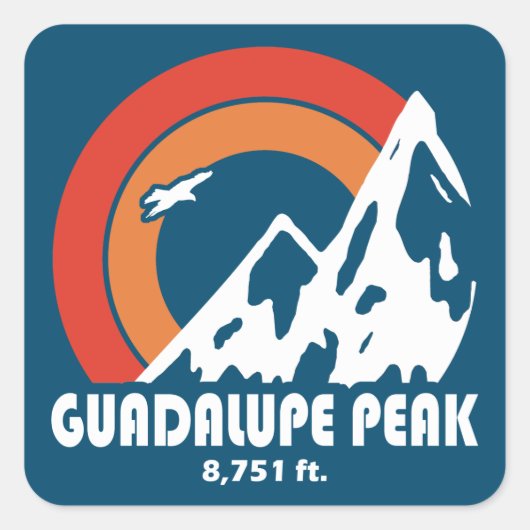 Guadalupe Peak Texas Sun Eagle Vierkante Sticker (Voorkant)
