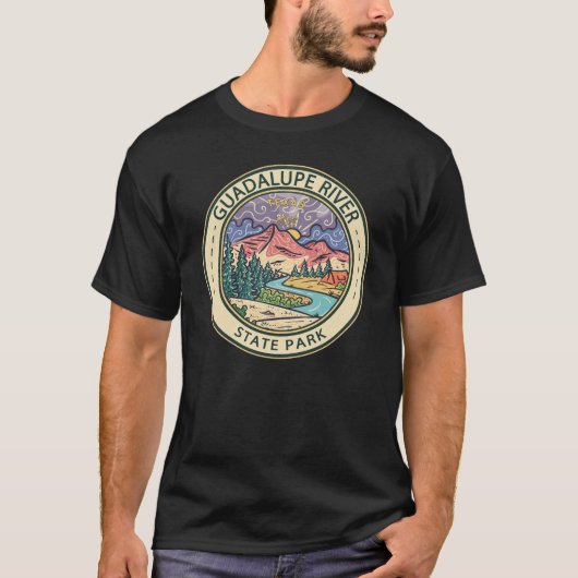 Guadalupe River State Park Texas Badge Vintage T-shirt (Voorkant)