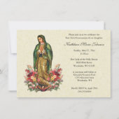 Guadalupe Roses première communion Invitations (Devant)