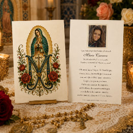 Guadalupe Rozen Katholieke Uitvaart Herdenkingsgeb Visitekaartje