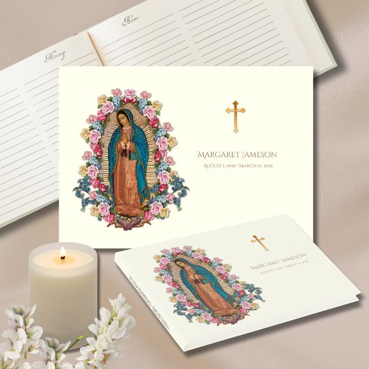 Guadalupe Vierge Marie Funeral Memorial Livre d'or