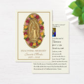 Guadalupe Vierge Marie Prière funéraire Carte Sain (Bureau)