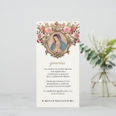 Guadalupe Virgin Mary Funeral condoléances Spaans Bedankkaart (Staand voorkant)