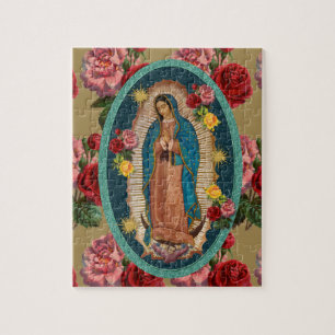 Guadalupe Virgin Mary Red Roses Religieuze Legpuzzel