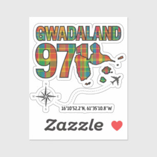 Guadeloupe 971 Gwadaland - Reis Antillen Sticker