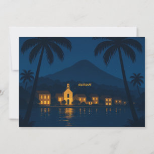 Guadeloupe 971 – Tropische Nacht Illustratie Kaart