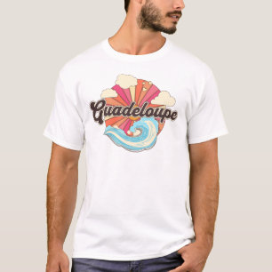 Guadeloupe Frans Caribisch Retro T-shirt
