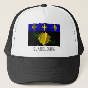 Guadeloupe golvende vlag met naam trucker pet