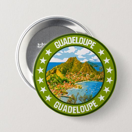 Guadeloupe Ronde Button 7,6 Cm (Voorkant /achterkant)