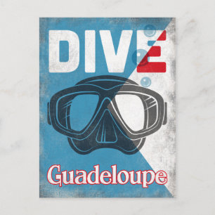 Guadeloupe Scuba-duikmasker Briefkaart