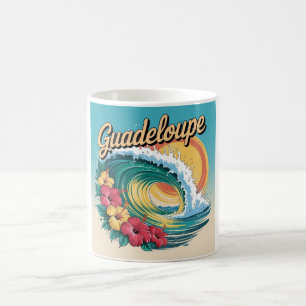 Guadeloupe Tropische golf Retro Hibiscus Zon Koffiemok
