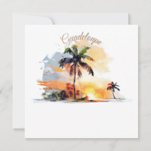 Guadeloupe: Tropische Zonsondergang in Aquarel