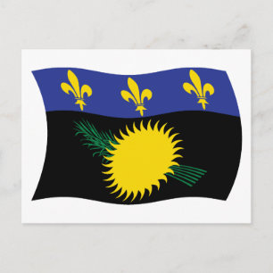 Guadeloupe Vlag Ansichtkaart Briefkaart